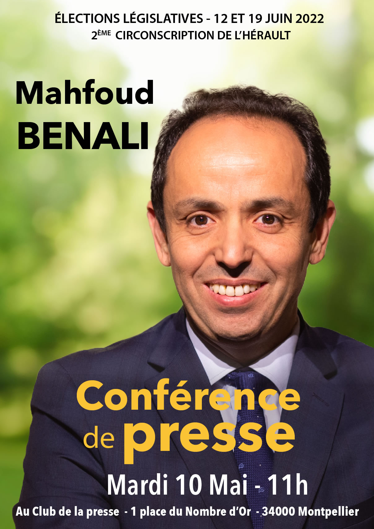 Conférence de presse mardi le 10 mai 2022 à 11 h.